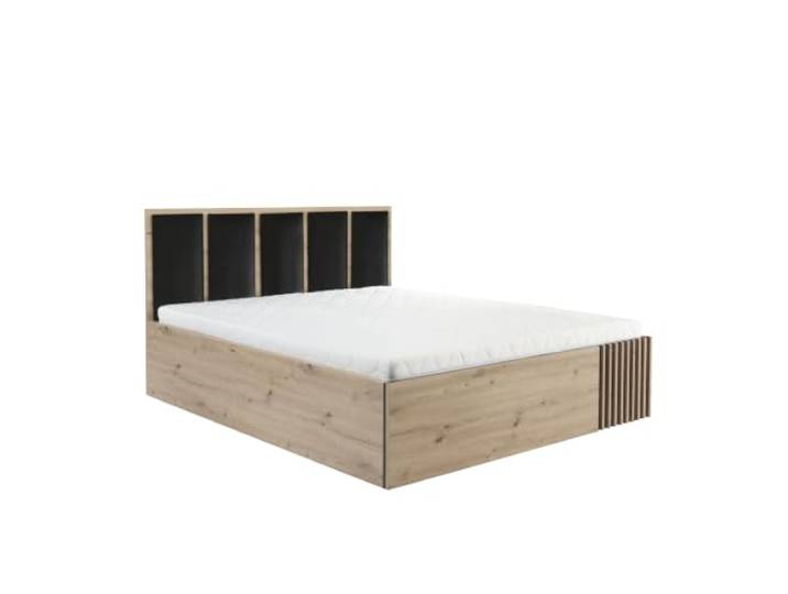 Komodee Bett NAKUSP - Eiche - Bettkasten - Kopfteil - Lattenrost - 148 x 100 x 207 cm