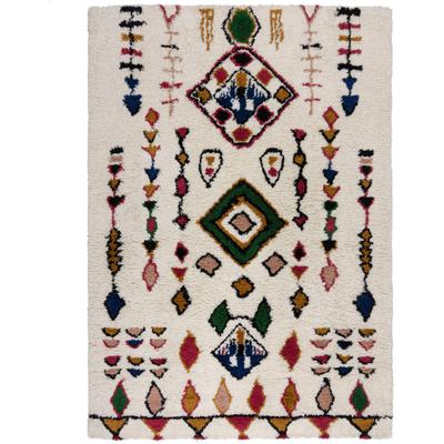 Wollteppich FLAIR RUGS "Fes Shaggy", bunt, B:120cm H:25mm L:170cm, Wolle, Teppiche, Shaggy-Teppich aus Berberwolle