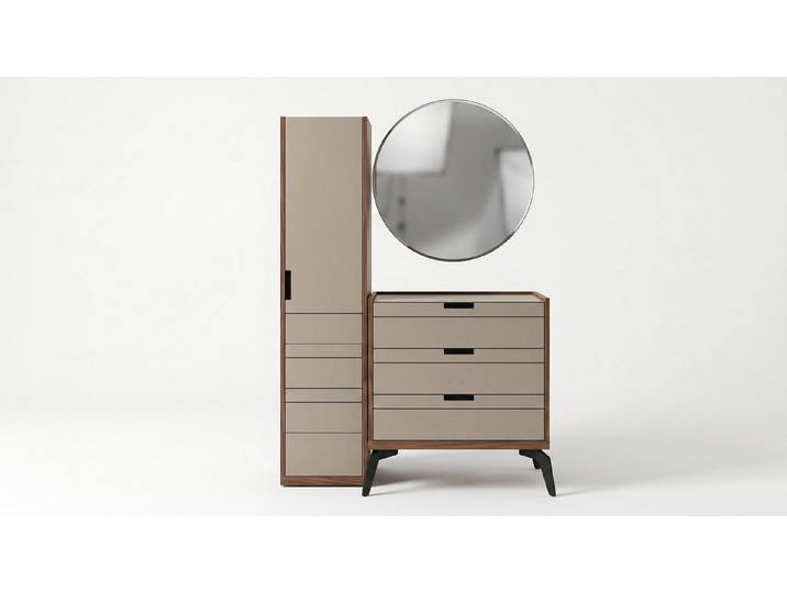 JVmoebel Schminktisch Modern Kommode mit Spiegel Weiß Holz Design Luxus Eleganz bequem, Made in Europa