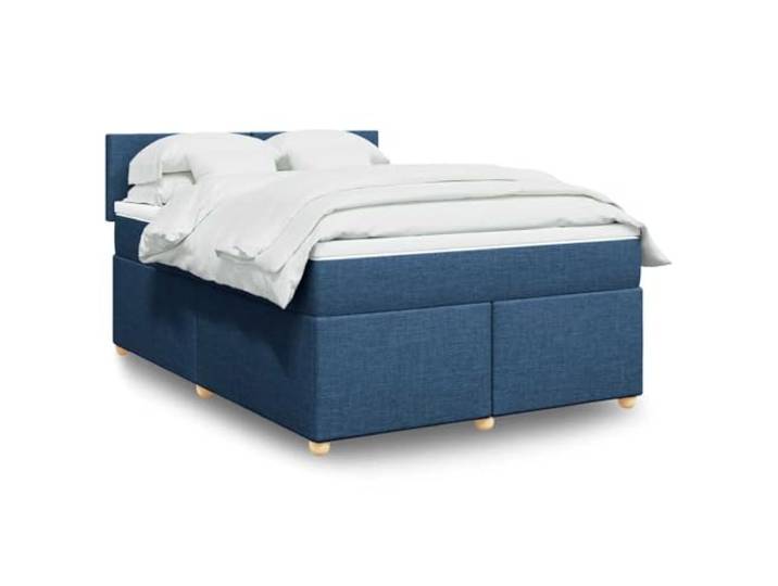 RJPLMFV Lattenrost mit Matratze, Blau, 140 x 190 cm, Polyestergewebe Individuelle Taschenfedern, abnehmbarer Topper, individuelle Unterstützung, reduziert Bewegungen