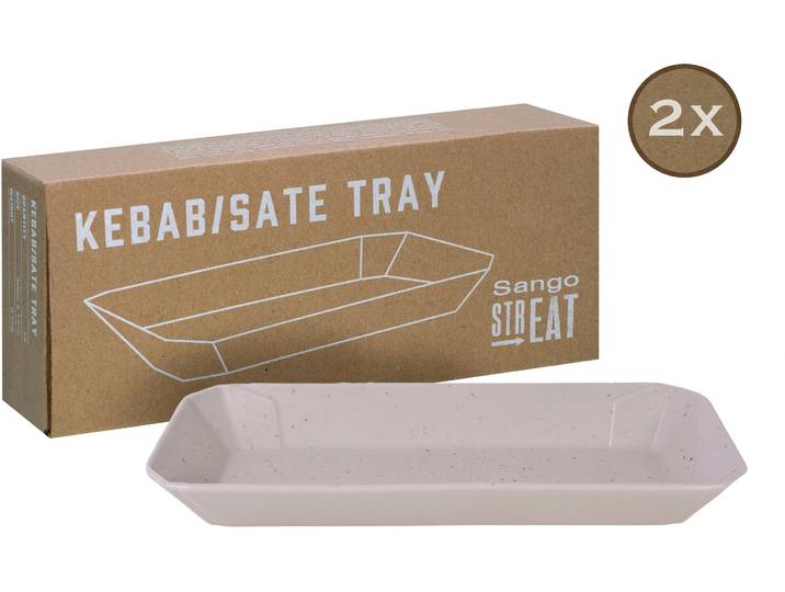 Servierschale CREATABLE Kebab , weiß, B:13cm T:30cm, Steinzeug, Schüsseln, Servierschale, Snackschale, Topaktueller „Street Food“ Trend