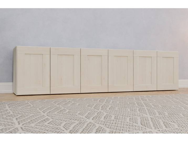 Büro Sideboard nach Maß - Pinie gekälkt - 50x200x40cm - Individuell konfigurieren