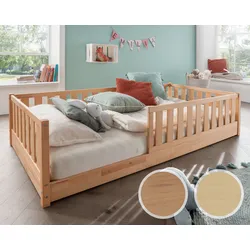 INFANSKIDS »Mira« Bodenbett mit Rausfallschutz 90x200 cm / Wildeiche