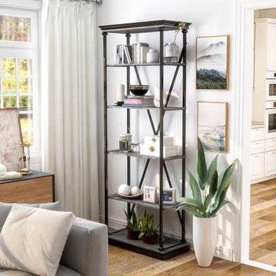 Furniture of America Marcin Transitional 84-inch Metal 5-Layer Bookcase