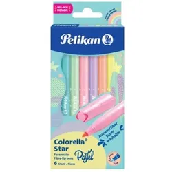 Faserschreiberetui Colorella Star Pastell, 6 Stück, sortiert