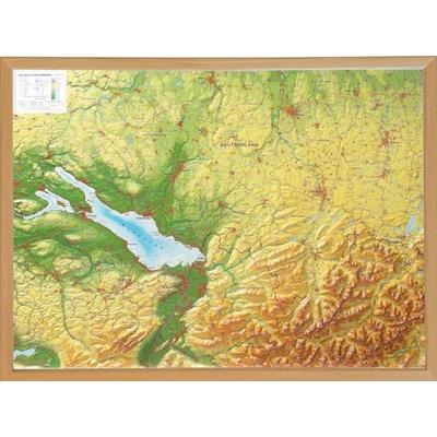 Relief Allgäu Bodensee 1:200.000 mit Naturholzrahmen, Nonbook von Andre Markgraf,Mario Engelhardt, Georelief Vertriebs GbR