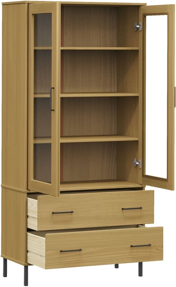 vidaXL Bibliothèque avec pieds en métal Marron 85x35x172,5cm Bois OSLO