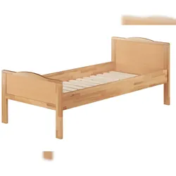 Erst-Holz Seniorenbett extra hoch Buchebett natur massiv 90x200 Einzelbett Futonbett Rollrost 60.70-09