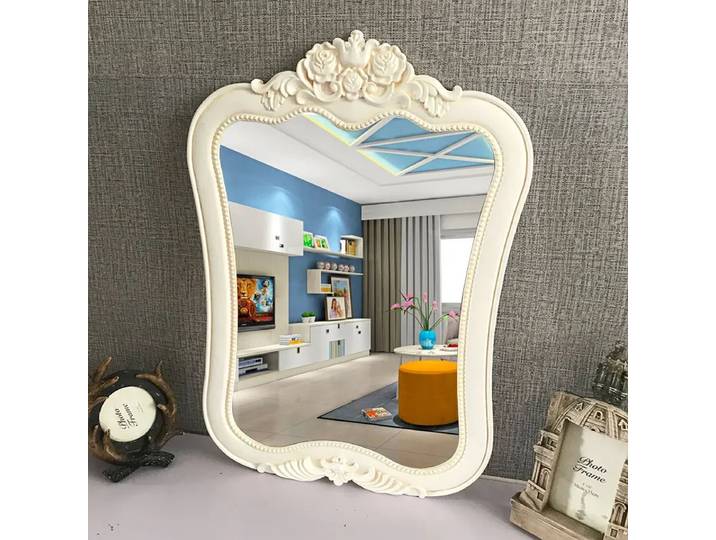 Miroir de maquillage rose princesse pour chambre d'enfant, miroir HOMirror, miroir de salle de bain, style rural européen