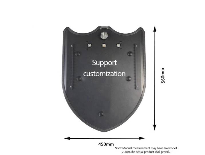 Bouclier de bras lumineux tricolore en alliage d'aluminium, bouclier de bras anti-émeute, équipement de sécurité, bouclier de bras de type bouclier