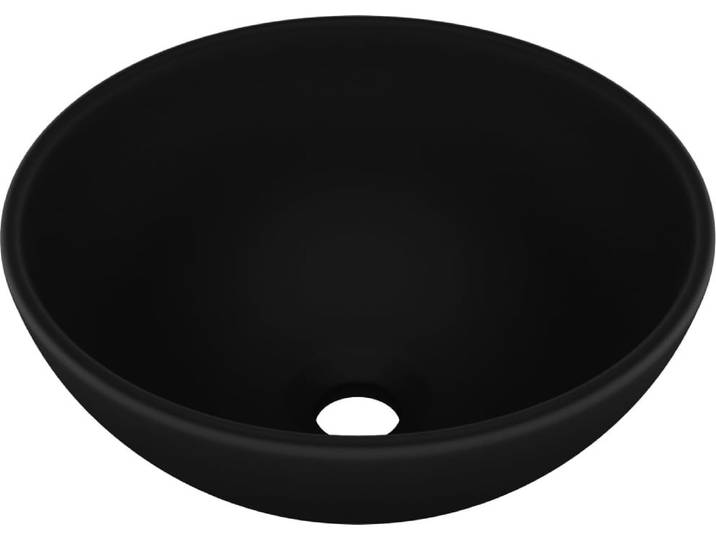 vidaXL Lavabo de luxe Rond Mat Noir 32\,5x14 cm Céramique