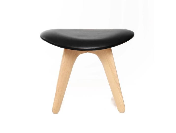 Tom Dixon Slab Ottoman 45x55 cm Natural oak-black leather