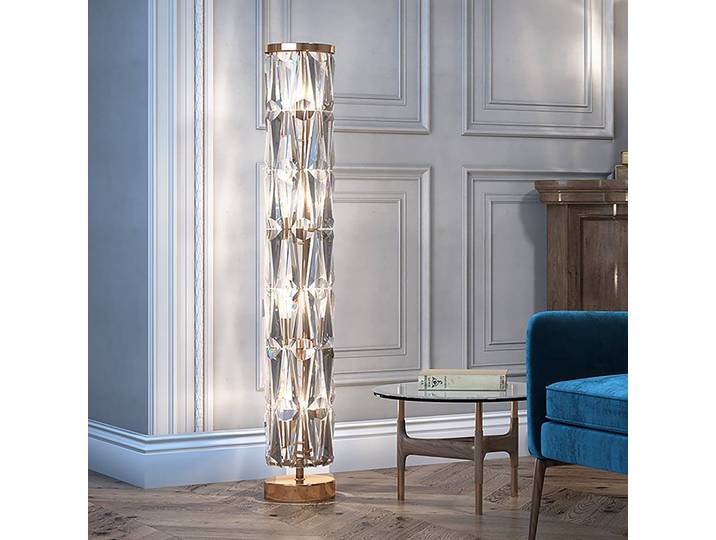 Stehleuchte Puntes Ø 20cm Gold/Gold Edelstahl / Kristallglas E14