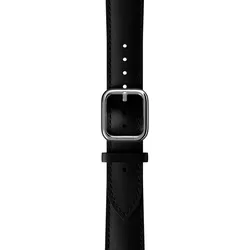 WITHINGS - STRAP - LEDER CURVED - schwarz - silber / 18mm