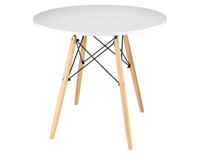 Table ronde blanche scandinave moderne pour salon salle à manger cuisine