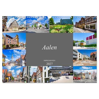 Aalen Impressionen (Wandkalender 2027 DIN A3 quer), CALVENDO Monatskalender