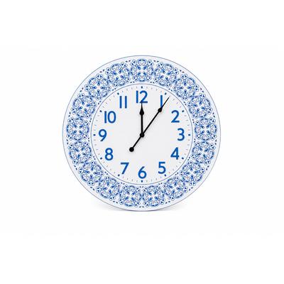 Wanduhr OTTO HOME "Blue Sky mit detailreichen Ornamenten, 58cm groß", blau (weiß, blau), B:58cm H:58cm T:1cm, Wanduhren, Wanduhr, Küchenuhr, Wanduhr