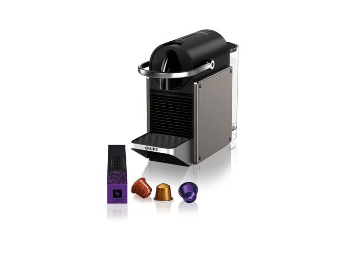 KRUPS Kapselmaschine Nespresso Pixie XN306TCH Titan , Energieeffizienz: A+, grau (titanium), B:11,2cm T:32cm, Kaffeemaschinen, Kapselmaschine