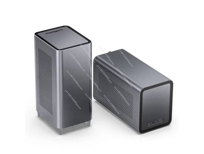 Boîtier NAS Mini N5 N4 N3 N2 ITX en aluminium avec support en plaque d'acier, compatible avec un refroidisseur CPU de 130 mm, deux ventilateurs de 100×25 mm standard