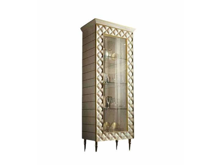 Xlmoebel Vitrine Arredoclassic Vitrine im antiken Stil mit kunstvollen Schnitzereien (1-St., Hergestellt in Europa) Hergestellt in Europa