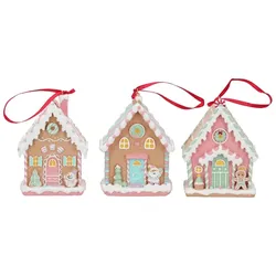Mini Gingerbread House 3er Set pastell