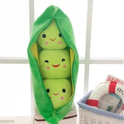 Uplifted Finds Plush Pea Pod Toy For Kids 25cm Soft Plant Pillow Gift green