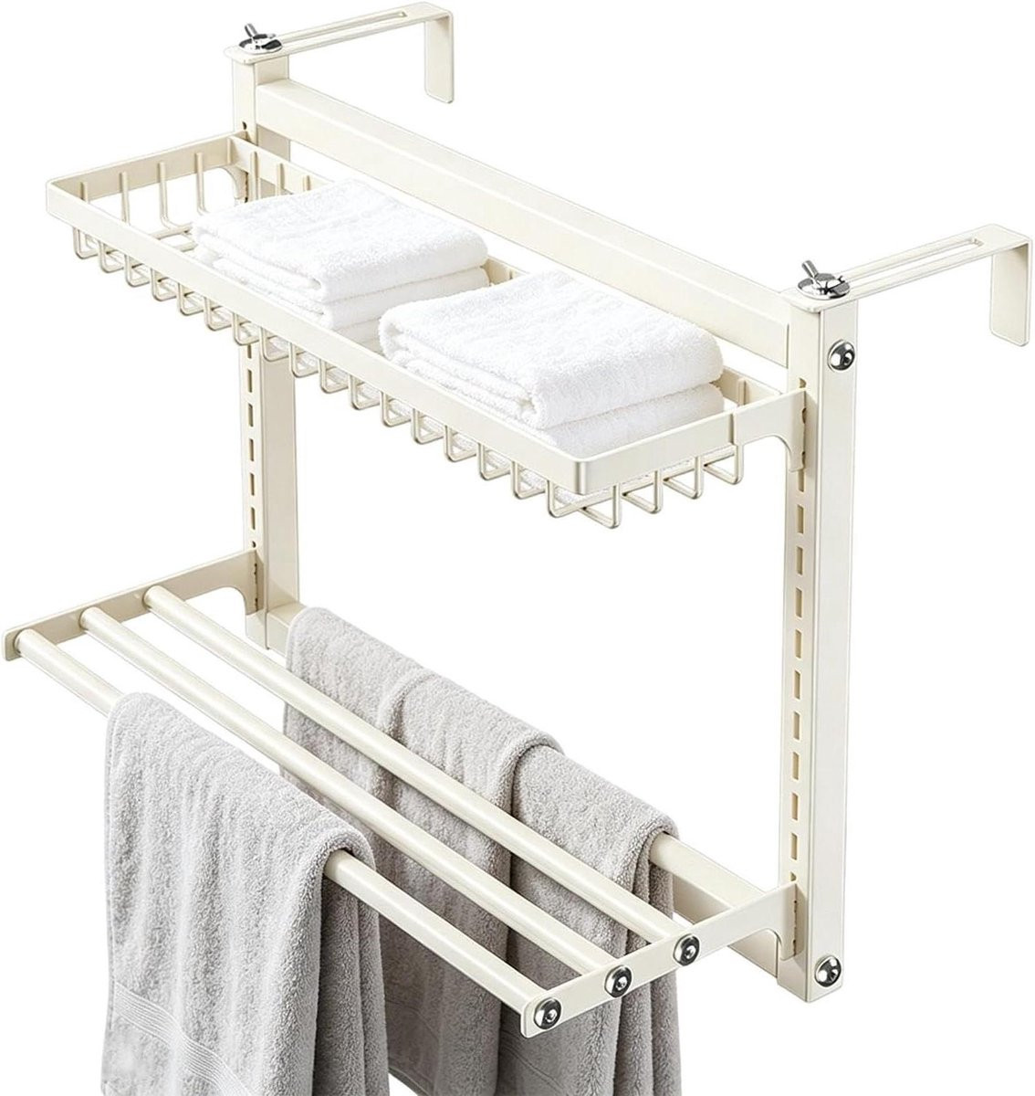 Grijs Radiator Droogrek - Hangend Wasrek voor Kleding - Dubbellaags Koolstofstaal - Breedte: 60 cm