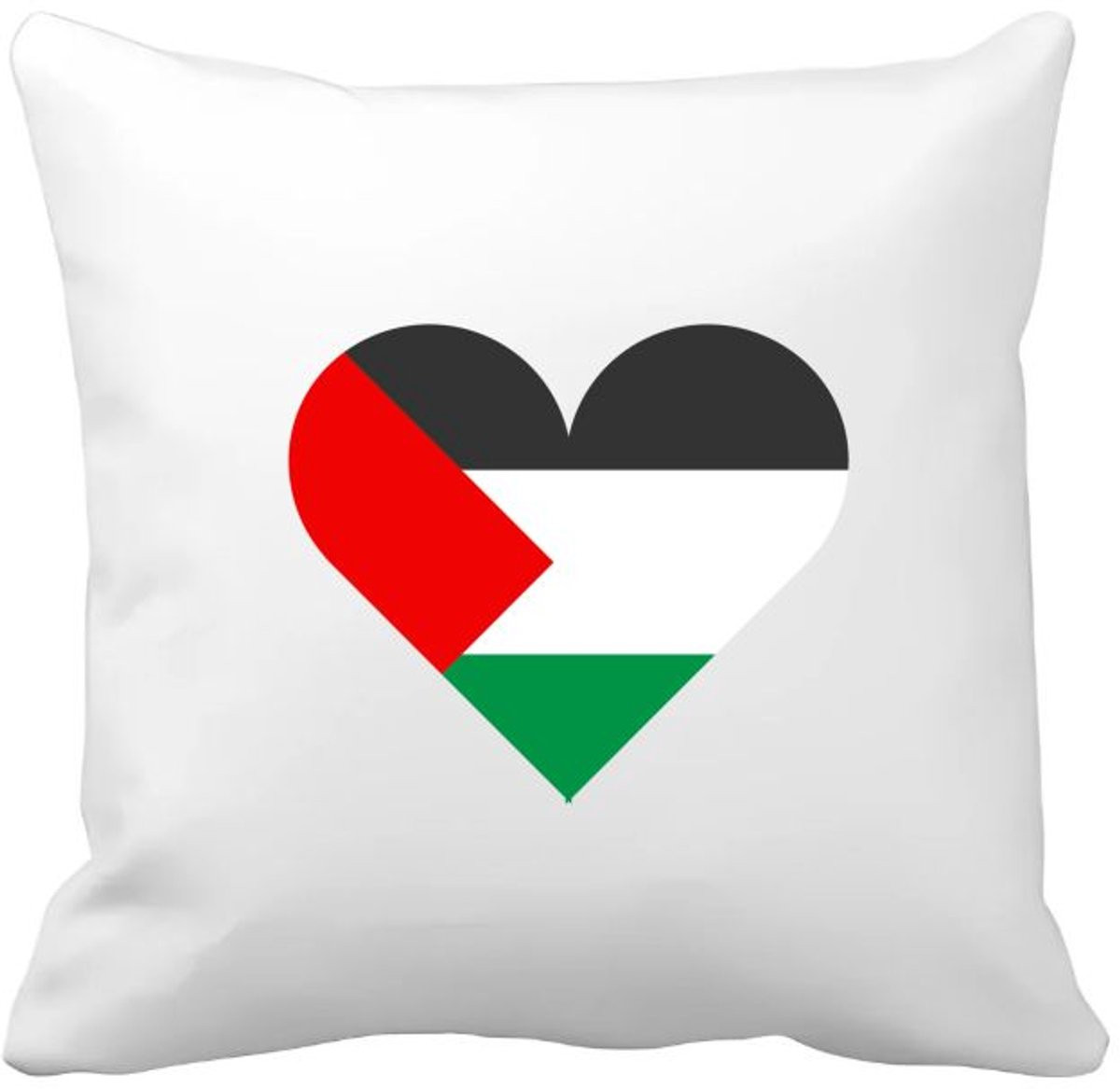 Akyol Kussenhoes Palestina Vlag Hartvorm - 40 x 40 cm