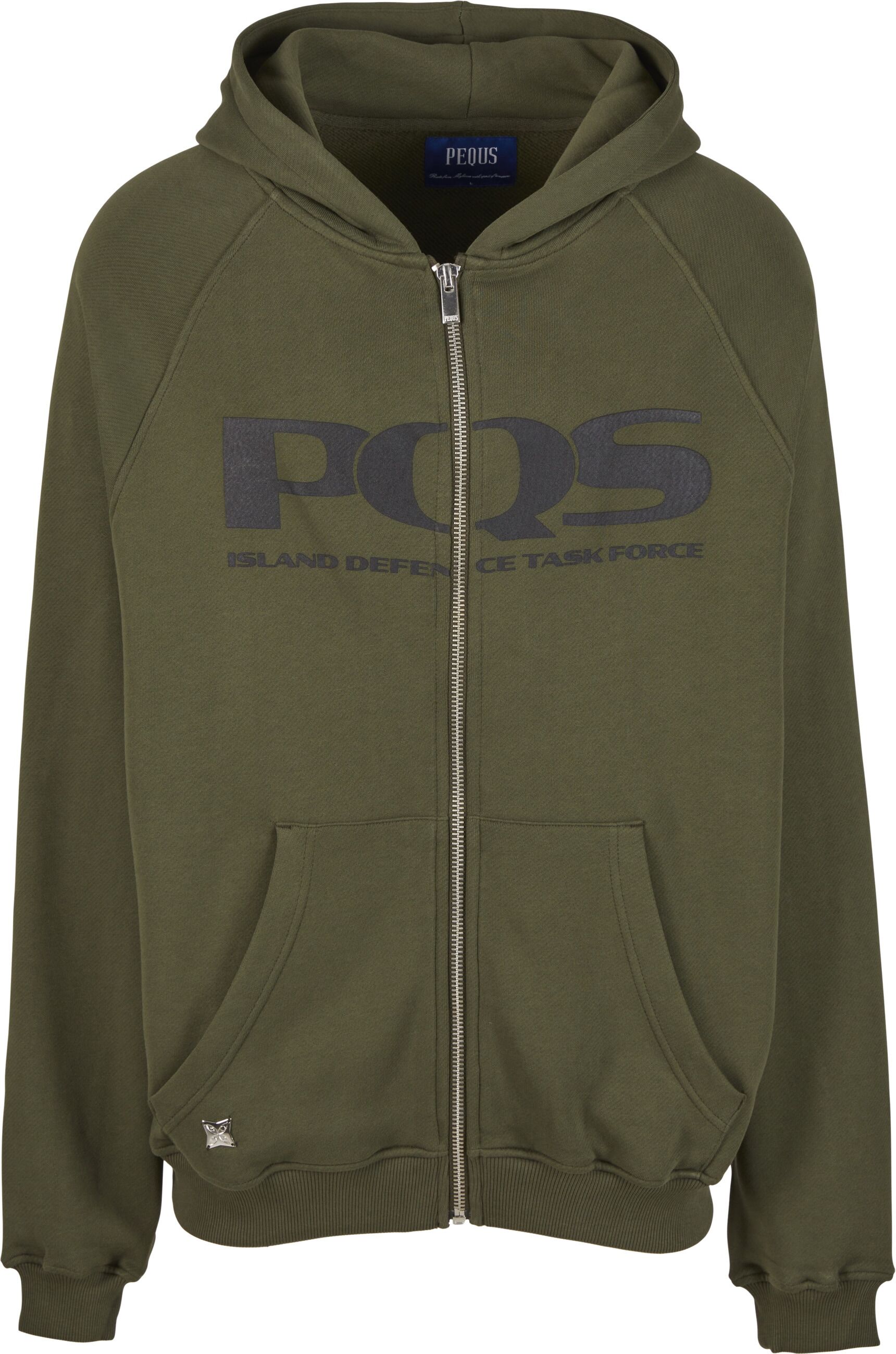 Kapuzenpullover PEQUS "PEQUS PEQUS Island Defender Zip Hoodie", Herren, Gr. L, grün, 100% Baumwolle, Rundhals, Pullover Kapuzenpullover