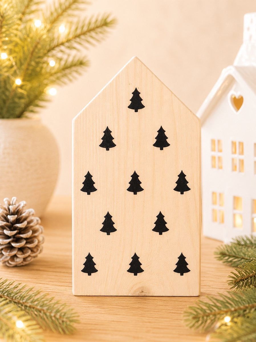 Troubadot Houten Kersthuisje Maat L Scandinavische Kerstdecoratie