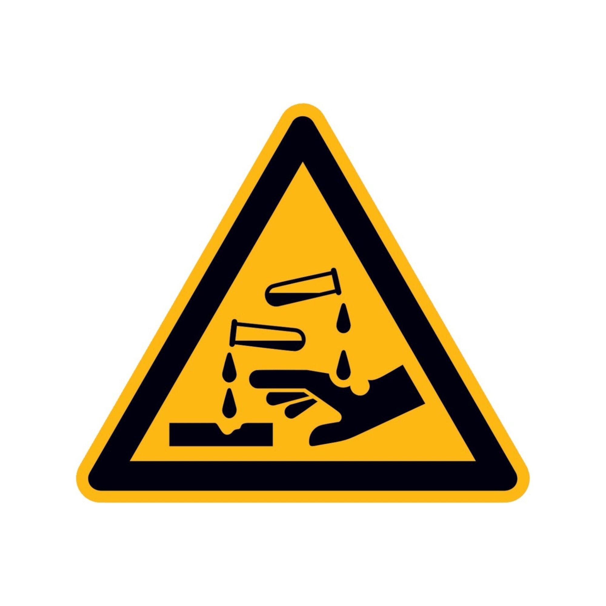 SafetyMarking Warnschild Folie SL 100 mm Warnung vor ätzenden Stoffen ; wolk (21.A8110)