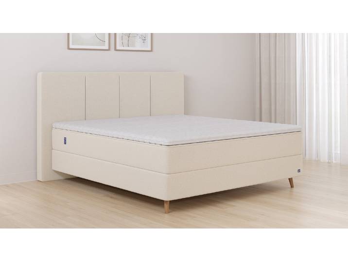 BRUNO Boxspringbett Premium 160x200cm in Beige Matratzen-Härtegrad: Links H2 / Rechts H3 mehrfach ausgezeichnet in Design & Qualität