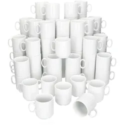 72er Set EVENT stapelbare Kaffeebecher weiß Porzellan 250 ml