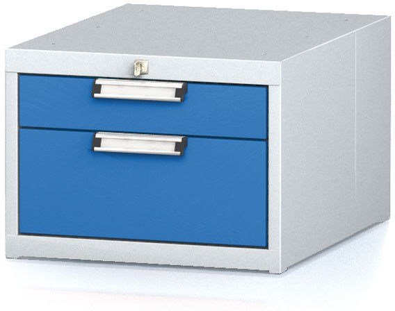 Alfa 3 Hängecontainer mit zwei Schubladen, grau/blau