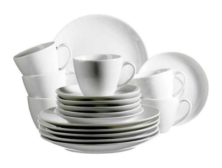 Kaffeeservice MÄSER Barca 18-teilig , weiss (weiß), 18 tlg., Porzellan, Geschirr-Sets, Kaffeeservice