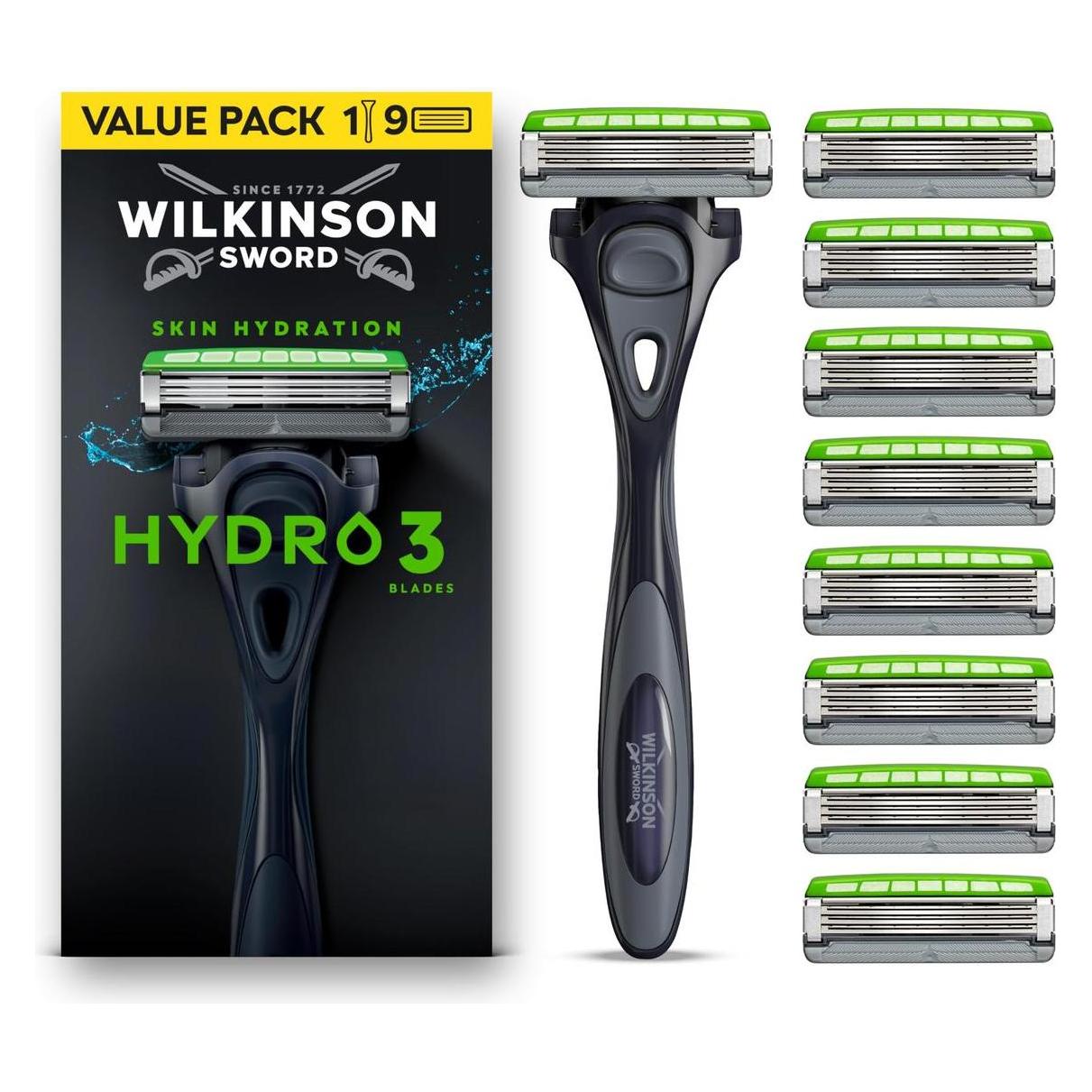 Wilkinson Hydro 3 9 Klingen mit gratis Griff (W302170301)