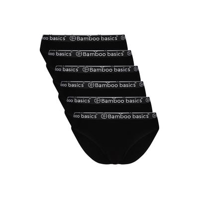 Slip BAMBOO BASICS "Slip YARA 6er Pack", Damen, Gr. L, schwarz, Obermaterial: 68% Viskose CV. 28% Baumwolle CO. 4% Elasthan EL., Unterhosen Slip