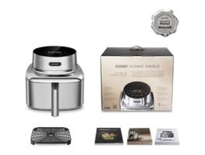 Airfryer - COSORI - Smart Air Fryer ICONIC Single - 6 2 L - Silver - Acier inoxydable