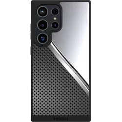 Nivocase Handyhülle für Samsung Galaxy S24 Ultra Hülle NIVOpure Case Schwarz Carbon Metall Stahl (Samsung Galaxy S24 Ultra), Smartphone Hülle, Schwarz