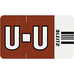Leitz Buchstabensignale Orgacolor, 6630, Buchstabe U, braun, selbstklebend, mit Strichcode, 250 Stück