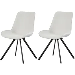 Stuhl-Set EMILIA 2 Stück Creme Sitzfläche 360° dehbar