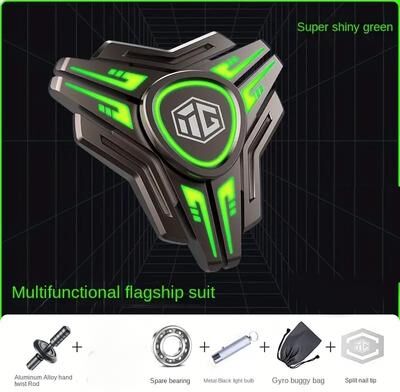 Lush Living Finds High Speed Metal Gyro Spinner, Smooth Bearings, Alloy Light Up Office Toy For Stress Relief green