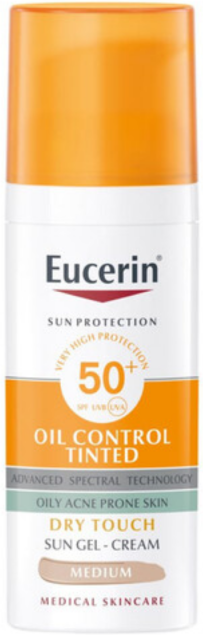 Eucerin Sun Oil Control Tinted Gel-Creme FPS50+ Tom Médio 50ml