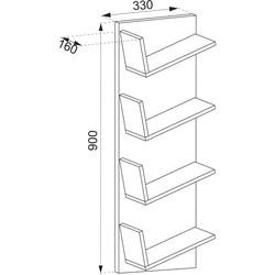 Hängeregale   ¦ holzfarben ¦ Maße (cm): B: 33 H: 180 T: 16.0
