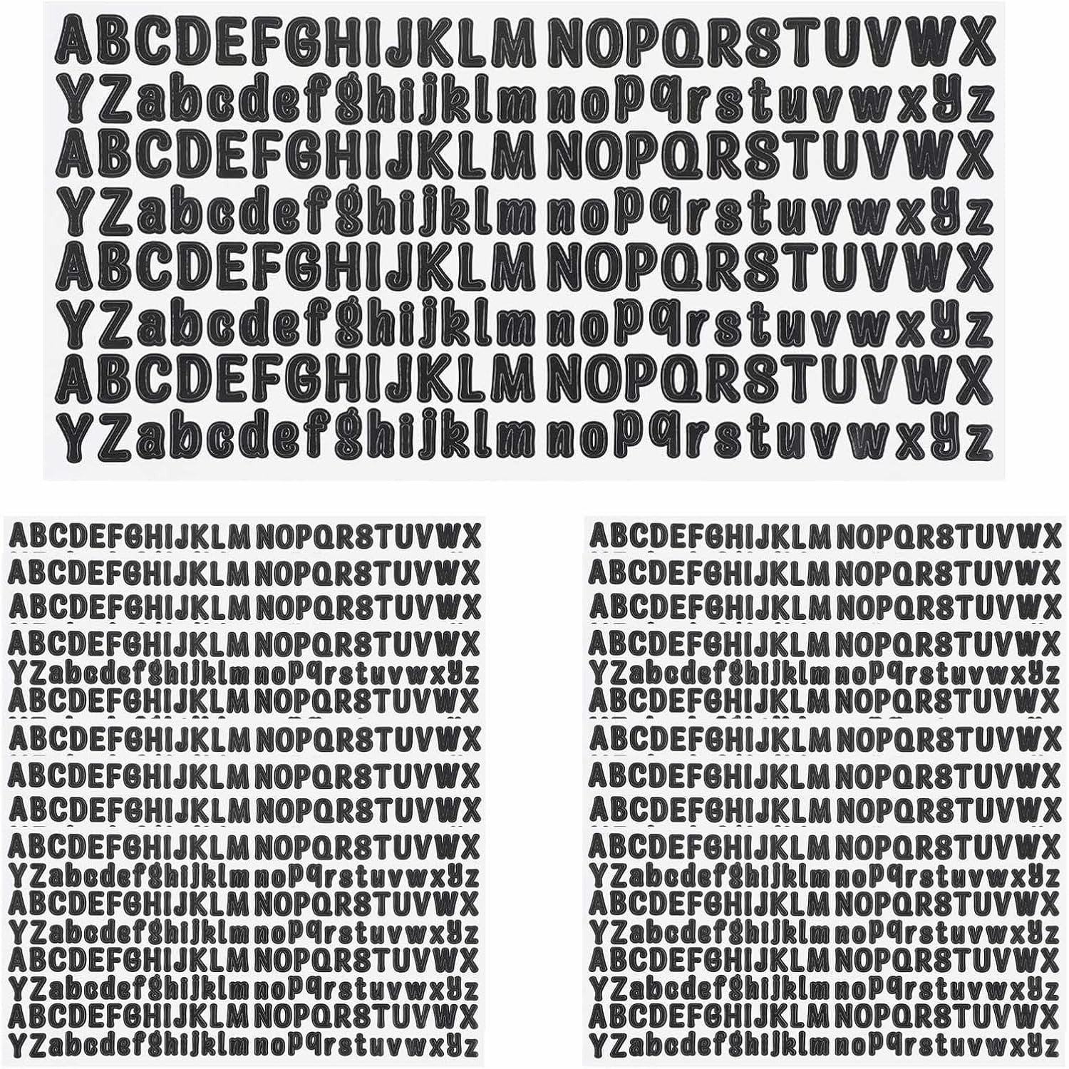 Set van 15 Zelfklevende Kleine Letterstickers A-Z - Zwarte Vinyl Stickers voor Ramen, Deuren en Auto's