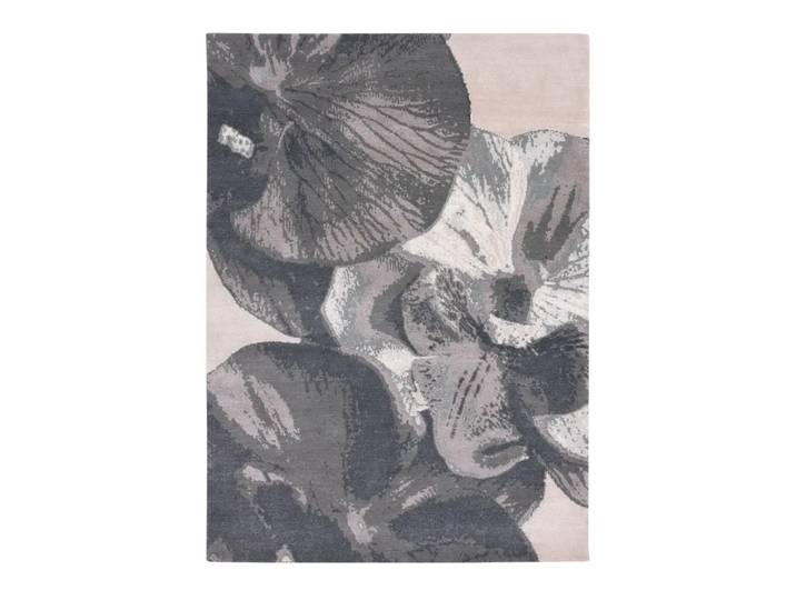 moderner Orientteppich Athena, Edition, grau, Schurwolle/Seide/