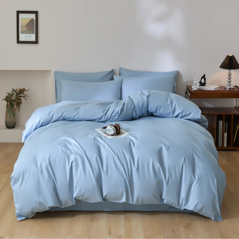 La parure de lit Parure de Lit Coton Bleu - 50x75 cm 180x220 cm