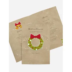 Menükarten zu Weihnachten selbst gestalten mit Spruch und Fotos im Onlinedesigner bei Meine-Kartenmanufaktur.de