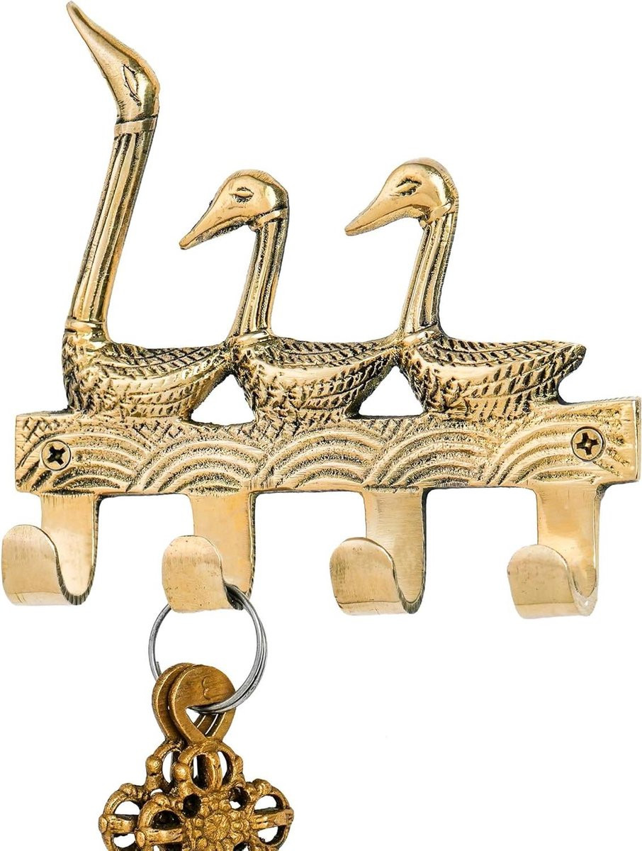 Ganshaak Messing Wandhaak Gouden Shabby Chic Vogelhaak voor Kinderkamer of Woonkamer