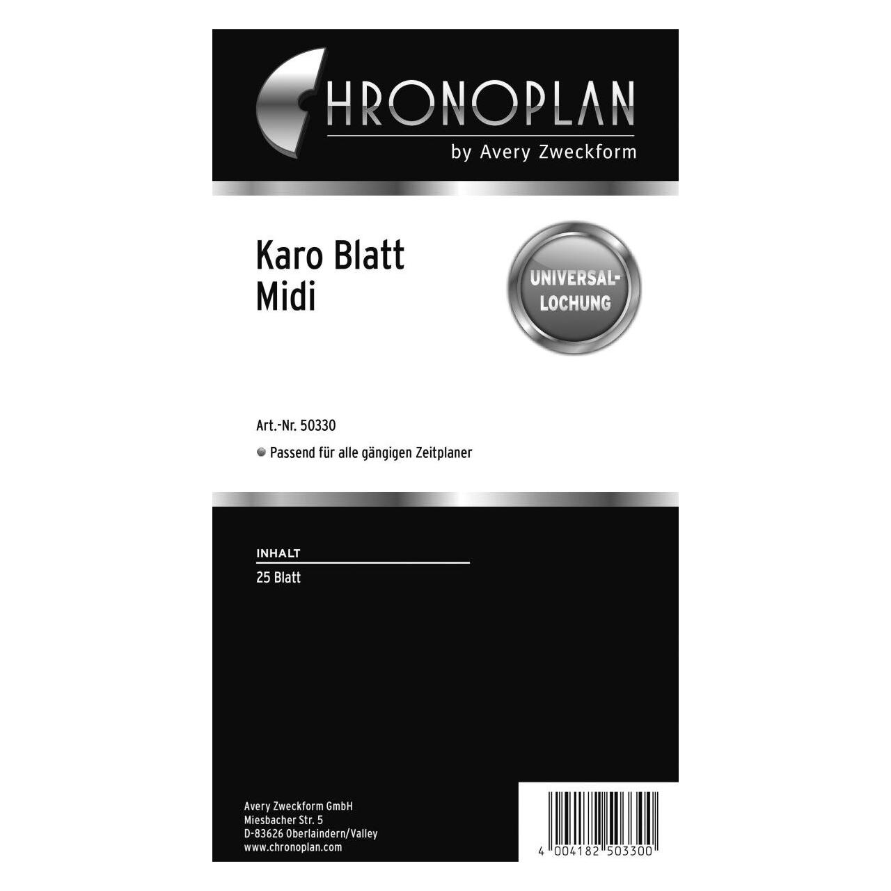 Chronoplan CHRONOPLA Chrono.Blatt kariert Midi 50330Z.19 (A6) (50330)